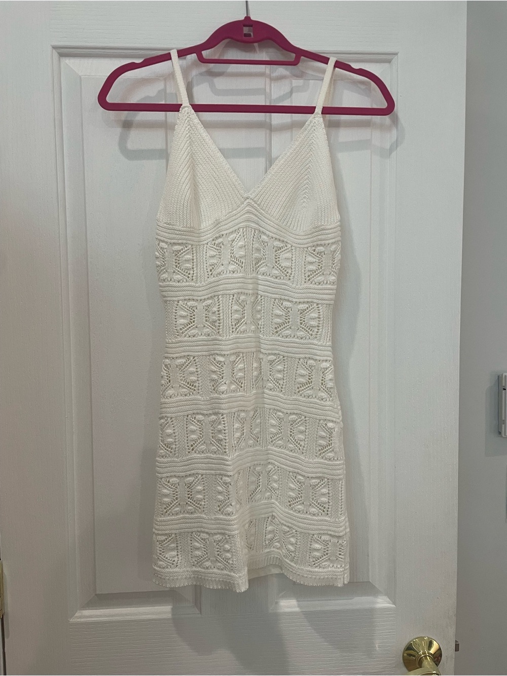 Olive & Oak White Crochet Mini Dress